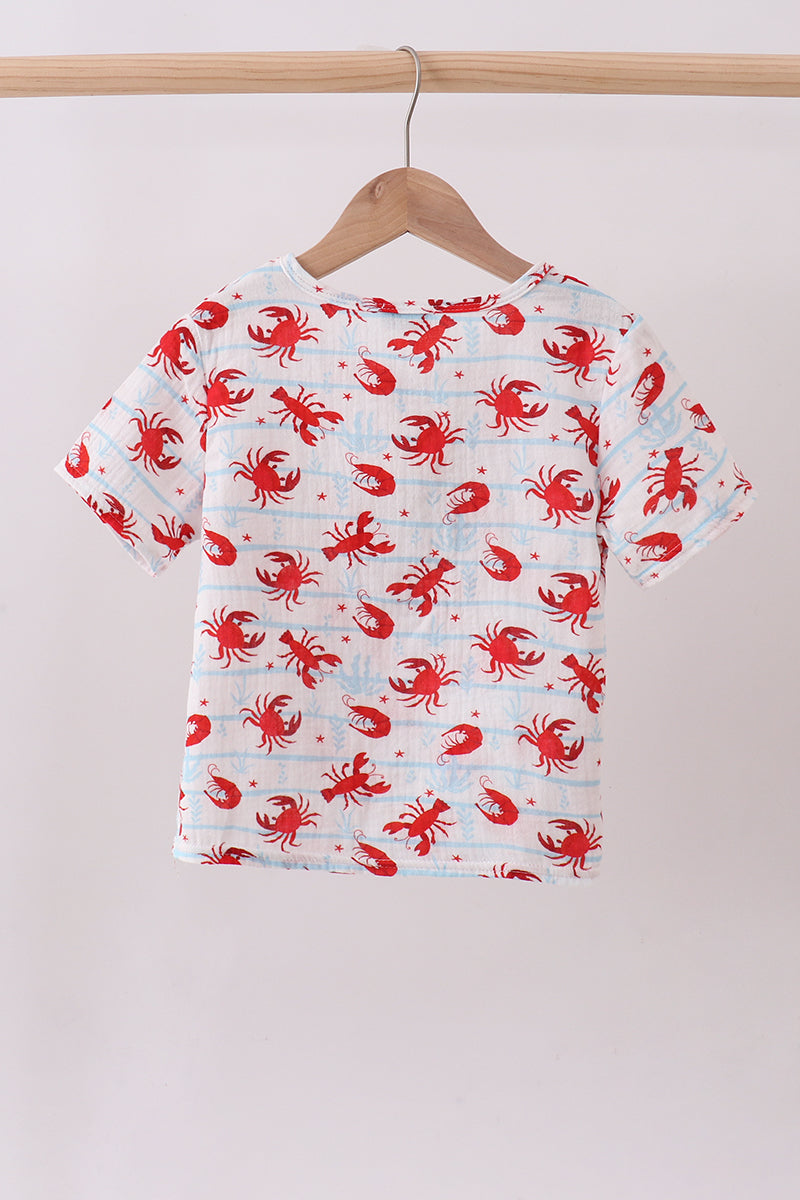 Costal Printed Muslin Top