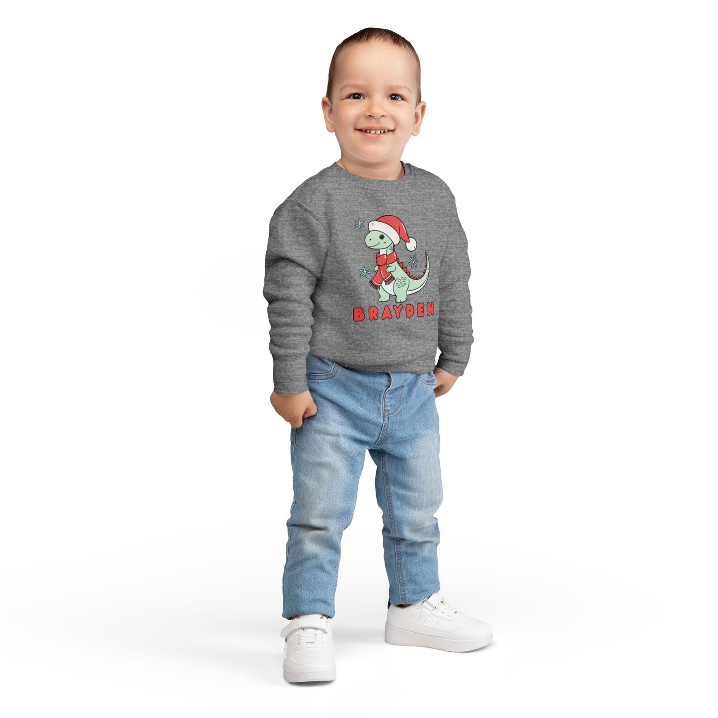 Personalized Christmas Dinosaur Sweatshirt