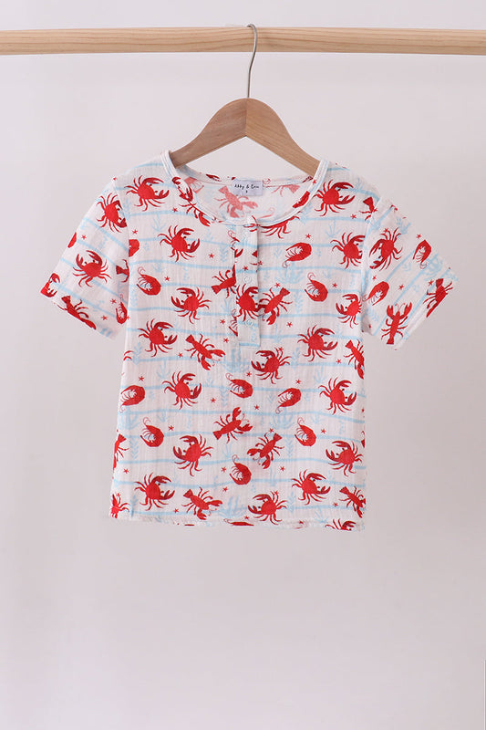 Costal Printed Muslin Top