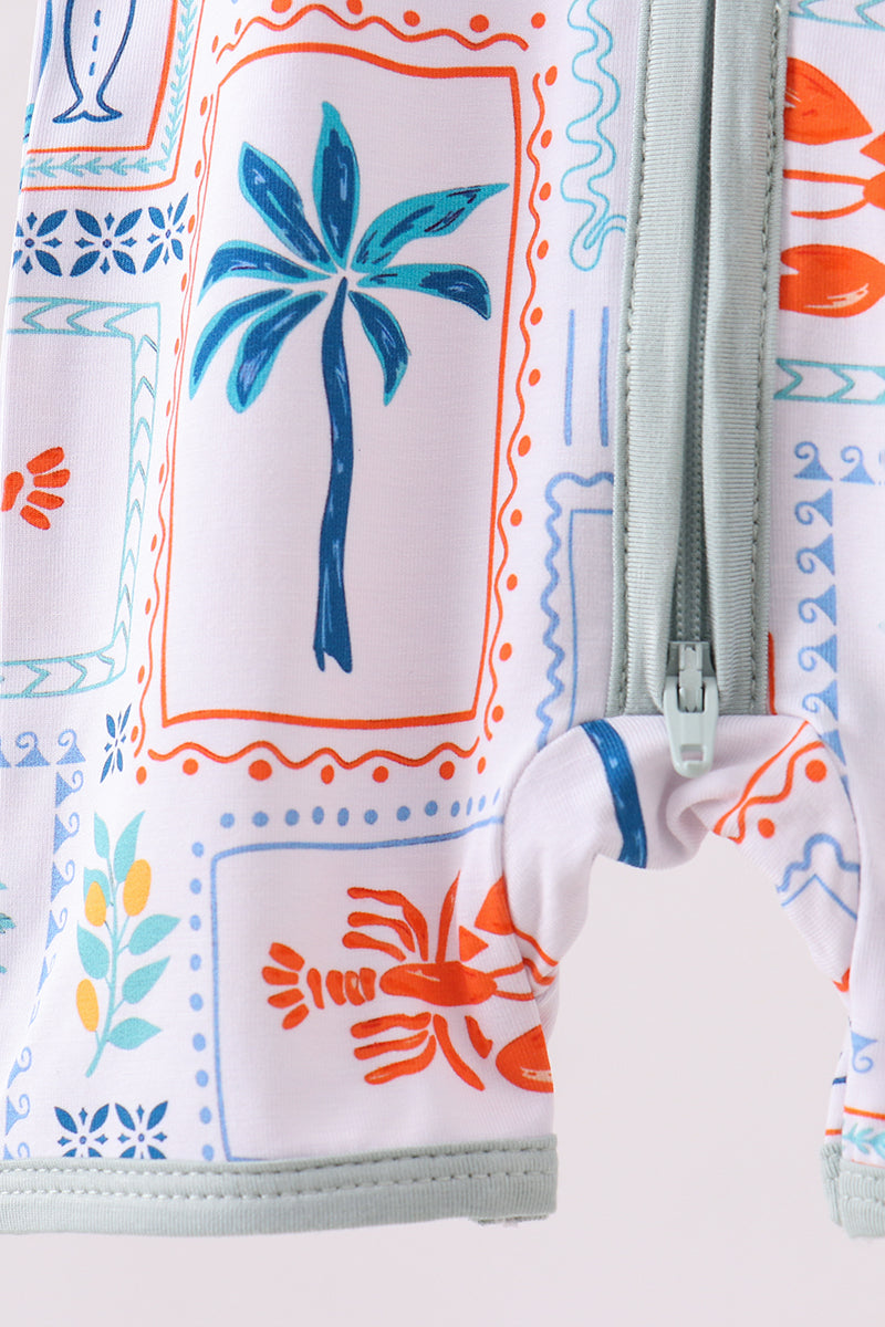Tropical Bamboo Short Sleeve Zippy