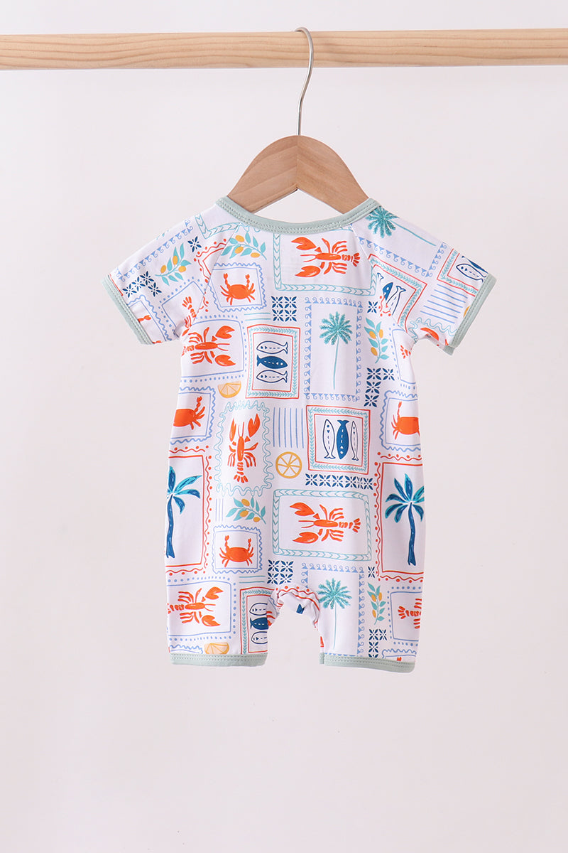 Tropical Bamboo Short Sleeve Zippy
