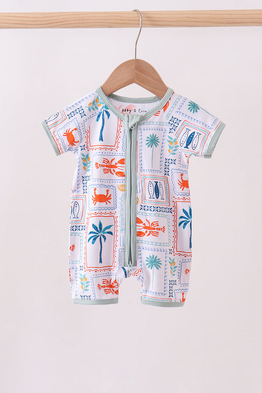 Tropical Bamboo Short Sleeve Zippy