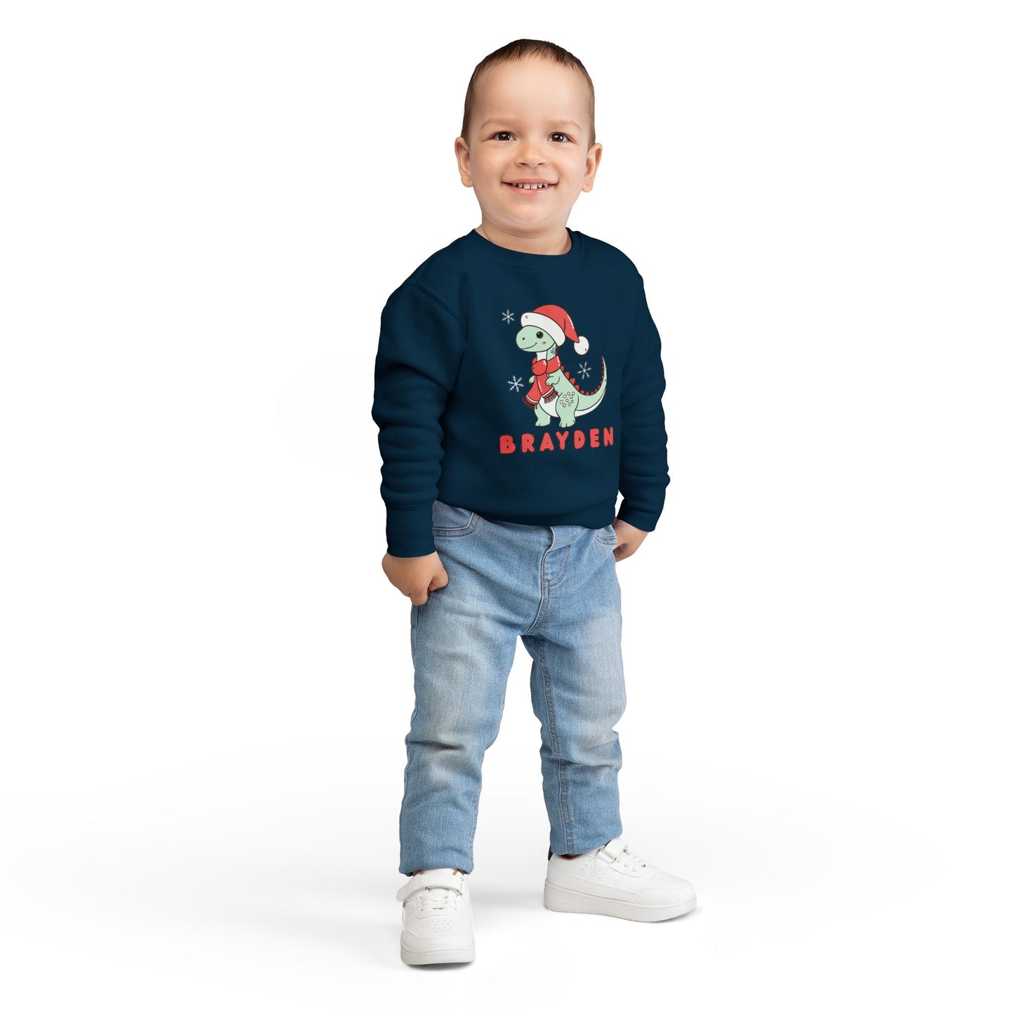 Personalized Christmas Dinosaur Sweatshirt