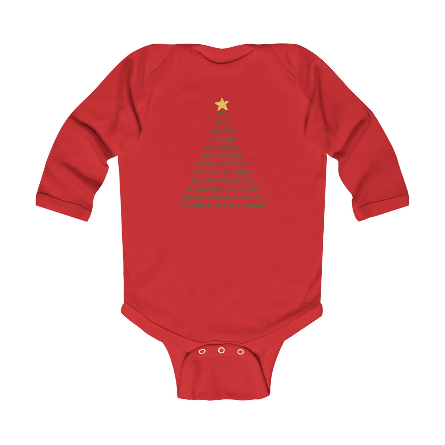Christmas Carol Long -Sleeved Onesie