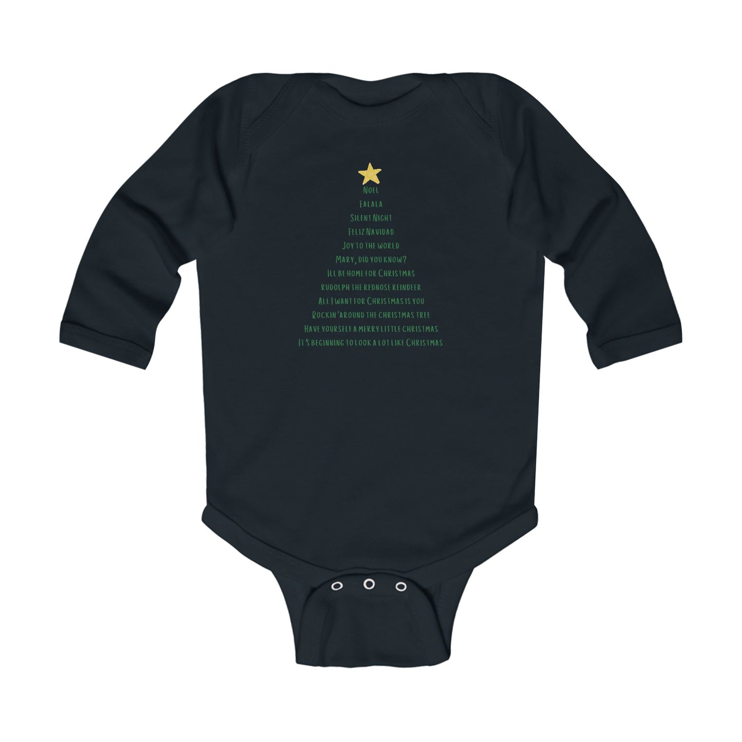 Christmas Carol Long -Sleeved Onesie