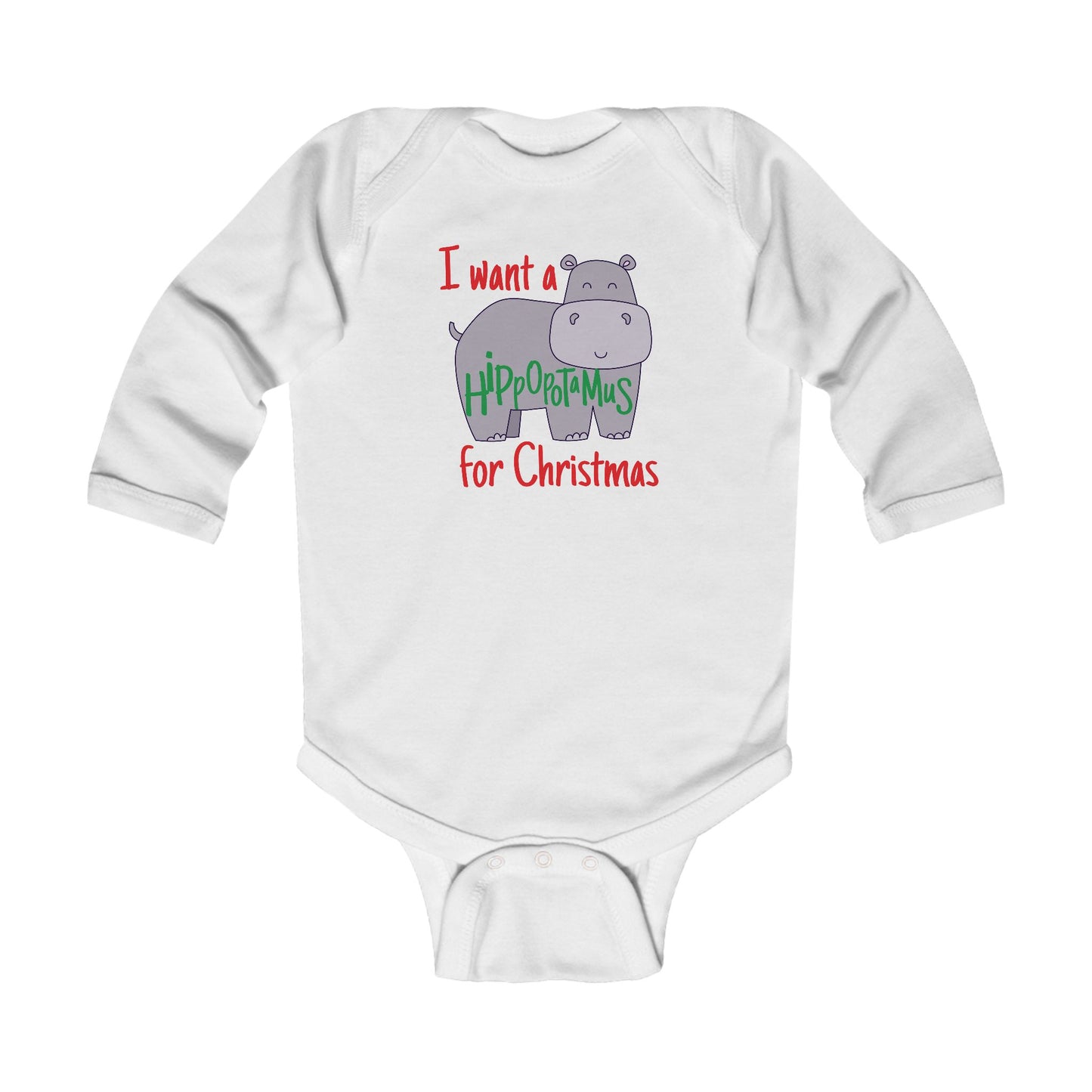 Hippopotamus Long Sleeved Onesie