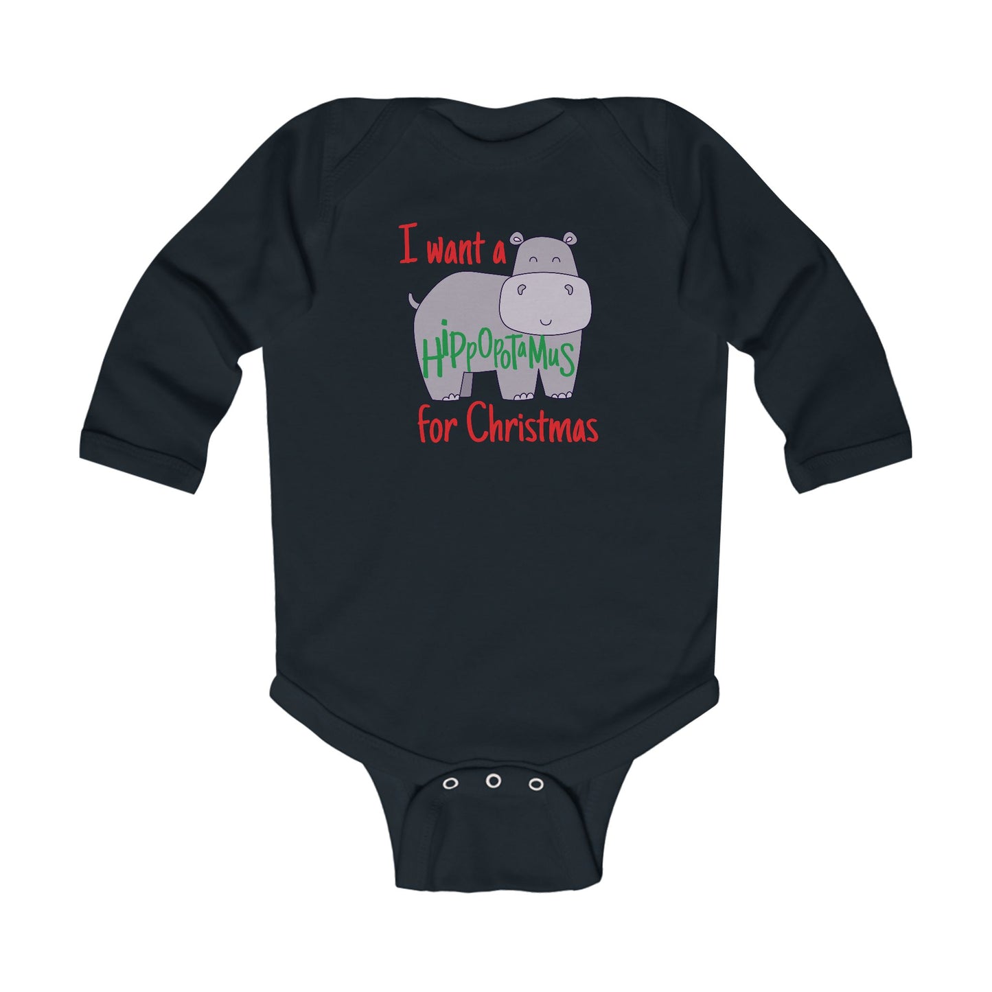 Hippopotamus Long Sleeved Onesie
