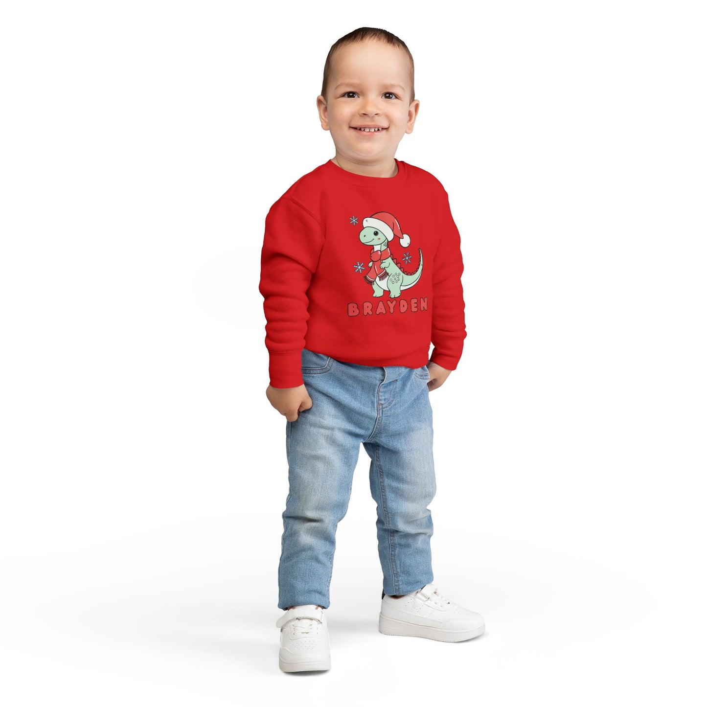 Personalized Christmas Dinosaur Sweatshirt