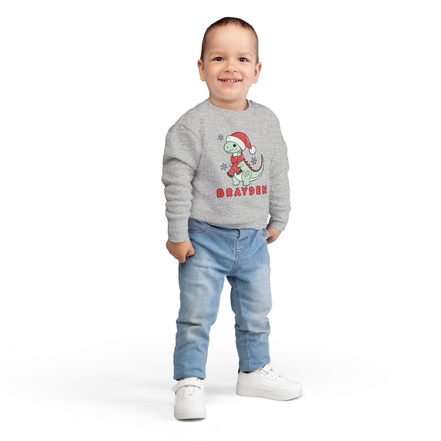 Personalized Christmas Dinosaur Sweatshirt